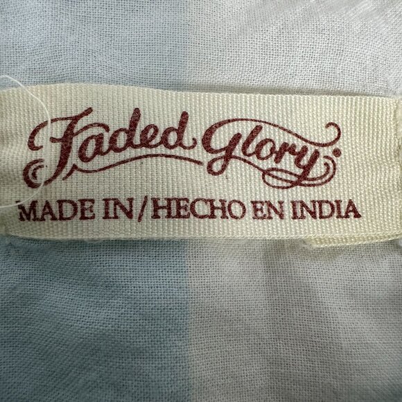 Faded Glory Women's XXL 20 Blue Fair Button Up Shirt Long Sleeve - Picture 3 of 5